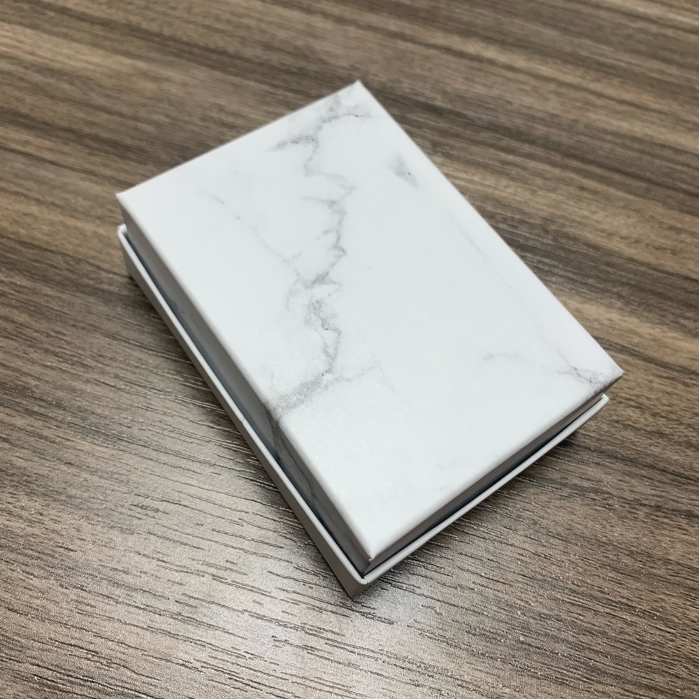 Jewelry Box Gift Cardboard Marble White Box 20 pc - Picture 2 of 4